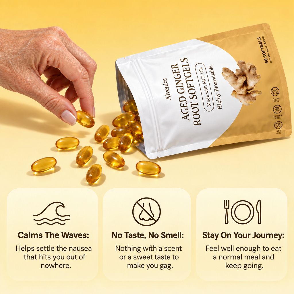 Alvenica Aged Ginger Root Softgels Nausea