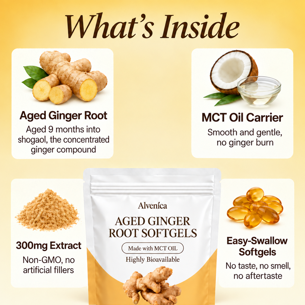 Alvenica Aged Ginger Root Softgels Stomach